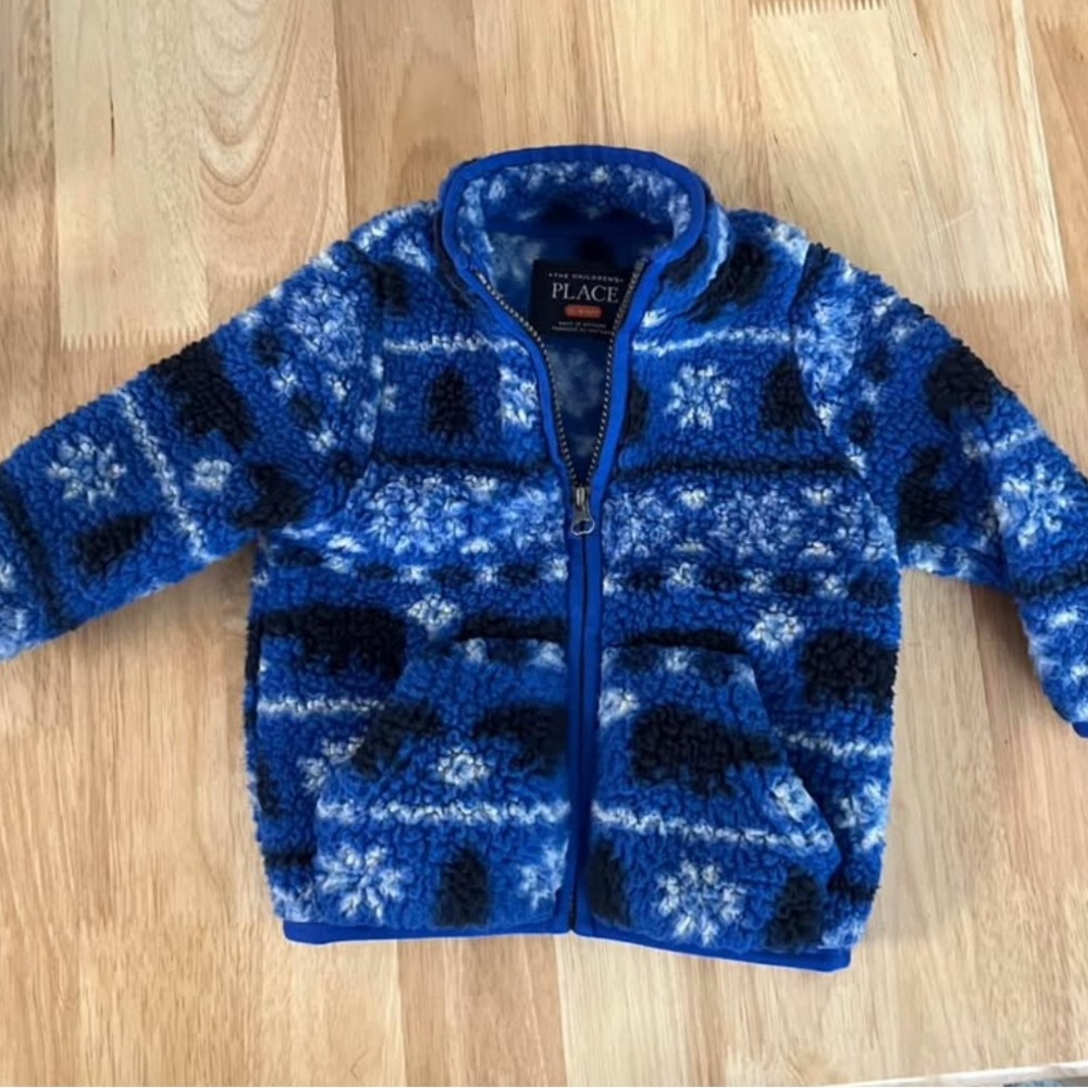 The Children's Place Blue and Black Fleece Jacket